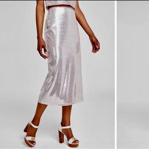 Michael Kors Sequin Midi Skirt, Rosewater - Small NWT